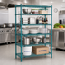 Thumbnail image #2 for Redipak 5-Tier Stationary Wire Shelving Unit, 60 x 24 x 74 Inches, Blue-Green Hybrid Epoxy Finish