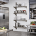 Thumbnail image #2 for Eagle Adjustable Post Wire Wall Mount Prepackaged Mid Unit for 18-Inch Shelves, 63-Inch Post, Stainless Steel
