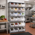 Thumbnail image #2 for Quantum Heavy-Duty Stationary Wire Shelving Unit with 8 Shelves and 24 Clear Bins, 36 x 24 x 75 Inches