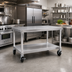 Thumbnail image #2 for New Age 60-Inch Mobile Aluminum Equipment Stand with Marine Edge 12-Gauge Top and Undershelf