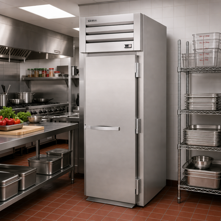 Product image #2 for True Spec Series One-Section Roll-Thru Refrigerator with Stainless Steel Front and Rear Doors