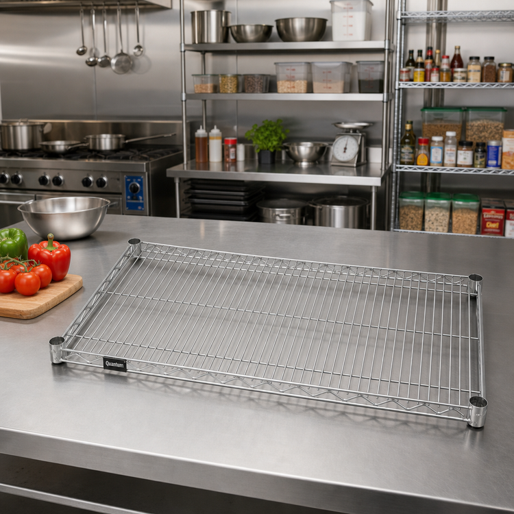 Product image #2 for Quantum 42"W x 24"D 304 Stainless Steel Wire Shelf
