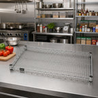Thumbnail image #2 for Quantum 2442S 42"W x 24"D 304 Stainless Steel Wire Shelf, 600-800 lb. Capacity, NSF