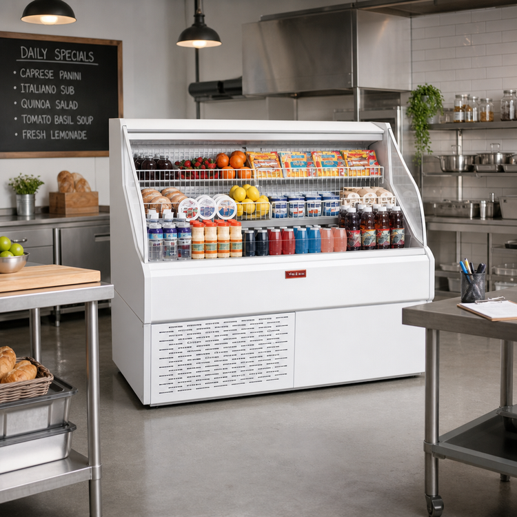 Product image #2 for Howard-McCray Ovation Series R-OS30E-5C-LED Curved Open Impulse Merchandiser, 63 Inch, Remote Refrigeration, LED Lighting