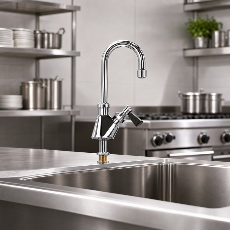 Product image #2 for Fisher 30100 Deck-Mount Single-Hole Manual Faucet with 6-Inch Swing Spout