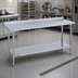 Thumbnail image #2 for Duke 144-Inch x 24-Inch Stainless Steel Work Table with 1-1/8-Inch Straight Riser and Stainless Undershelf
