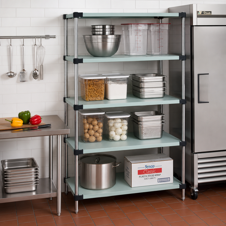 Product image #2 for Quantum Solid 304 Stainless Steel Shelving Starter Kit, 36"W x 21"D x 54"H