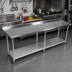 Thumbnail image #2 for BK Resources 84 x 30 Inch 18-Gauge 430 Stainless Steel Work Table with 1-1/2 Inch Rear Riser and Adjustable Undershelf