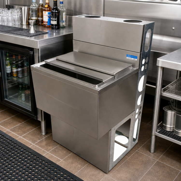 Product image #2 for BK Resources Underbar Ice Bin with 7-Circuit Aluminum Cold Plate, 100 lb Capacity