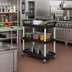 Thumbnail image #2 for Rubbermaid Commercial Products 3-Shelf Open-Side Plastic Utility Cart with Swivel Casters, Black