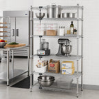 Thumbnail image #2 for Quantum WR63-1836S-5 36"W x 18"D x 63"H 304 Stainless Steel Wire Shelving Starter Kit, 5 Shelves