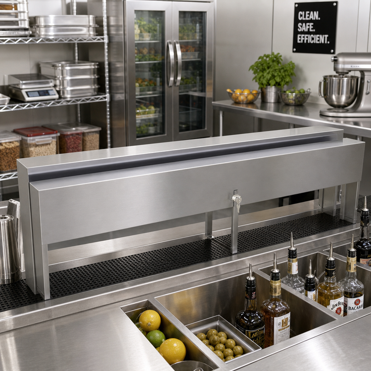 Product image #2 for Glastender DSRC-47 Double Speed Rail Locking Cover, 47 Inch, Stainless Steel