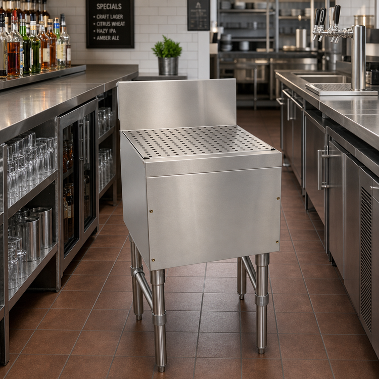 Product image #2 for Advance Tabco Prestige Freestanding Underbar Stainless Steel Drainboard, 36 Inch x 20 Inch
