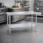 Thumbnail image #2 for Duke Manufacturing 316-2430 Stainless Steel Work Table, 16-Gauge 300 Series Top, Galvanized Undershelf, 30 x 24 x 36 Inches