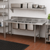 Thumbnail image #2 for Eagle Group 414 Series Coved-Corner Four-Compartment Sink with 24-Inch Left Drainboard, 18 x 24-Inch Bowls