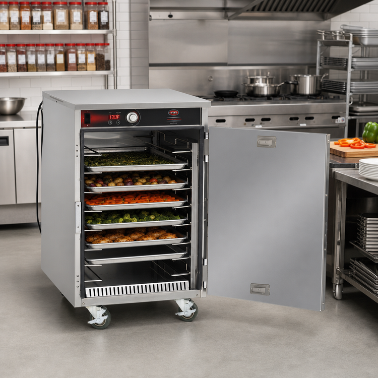 Product image #2 for FWE Handy Line HLC-1826-8 Mobile Radiant Heated Holding Cabinet, Single Compartment, 8 Full-Size Pan Capacity