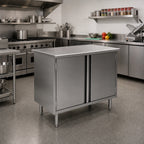 Thumbnail image #2 for Eagle Group Spec-Master CBH3048SE Enclosed Stainless Steel Work Table with Hinged Doors, 48 x 30 in, 14-Gauge 304 Stainless Steel Top
