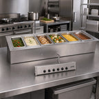 Thumbnail image #2 for Eagle Group SGDI-6-240T6 Six-Well Drop-In Electric Hot Food Well Unit, Full-Size Pans, Thermostatic, Wet/Dry, Insulated