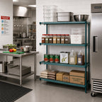 Thumbnail image #2 for Metro Super Erecta Pro PR-245474K3-A-4 4-Shelf Green Polymer Shelving Add-On Unit, 24W x 54D x 74H
