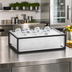 Thumbnail image #3 for Cal-Mil Milo Black Powder Coated Metal Ice Housing with Clear Polycarbonate Pan and Liner, 12 x 20 x 7 Inches