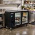 Thumbnail image #2 for IKON Refrigeration 61-Inch Two-Section Glass Door Back Bar Cooler, 14.16 Cu. Ft., Stainless Steel Top