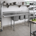 Thumbnail image #2 for Eagle Group 314 Series Three-Compartment Sink with Left and Right 18-Inch Drainboards, 304 Stainless Steel, 90 Inch W x 27-1/2 Inch D