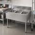 Thumbnail image #3 for Top Shelf Three-Compartment Underbar Multi-Tank Sink Unit, 36 x 24 Inches, Stainless Steel, with Backsplash