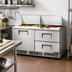 Thumbnail image #2 for True 64-Inch Two-Section Sandwich/Salad Prep Table with 1 Door and 2 Drawers