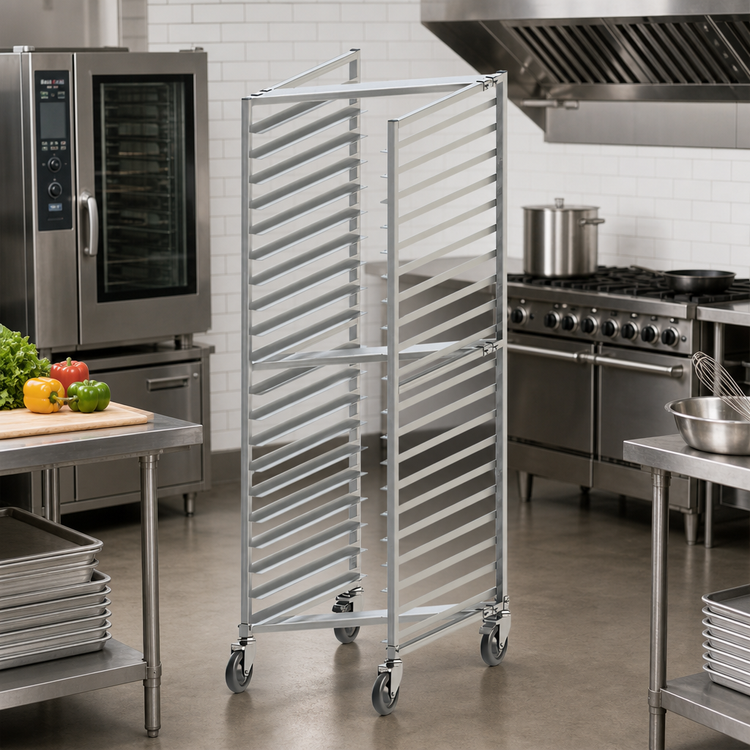 Product image #3 for Winco Nesting Aluminum Sheet Pan Rack with Casters, 20 Full-Size Pan Capacity, 70-Inch High