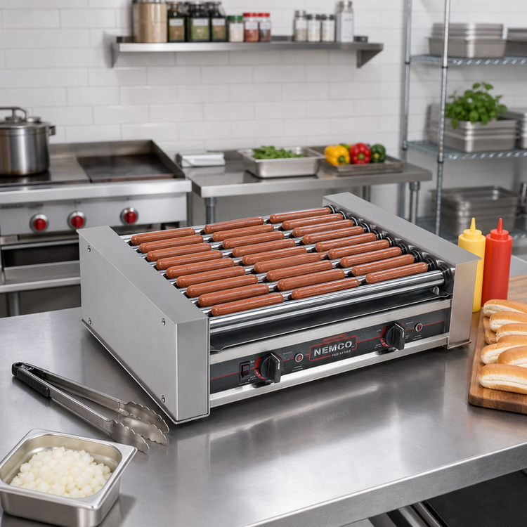 Product image #2 for Roll-A-Grill Wide 10-Roller Hot Dog Grill, 45 Hot Dog Capacity, 120V