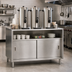 Thumbnail image #2 for Spec-Master 48-Inch Stainless Steel Beverage Urn Stand with Enclosed Base and Open Shelf