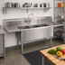 Thumbnail image #2 for John Boos E-Series 3-Compartment Sink with Left and Right Drainboards, 90