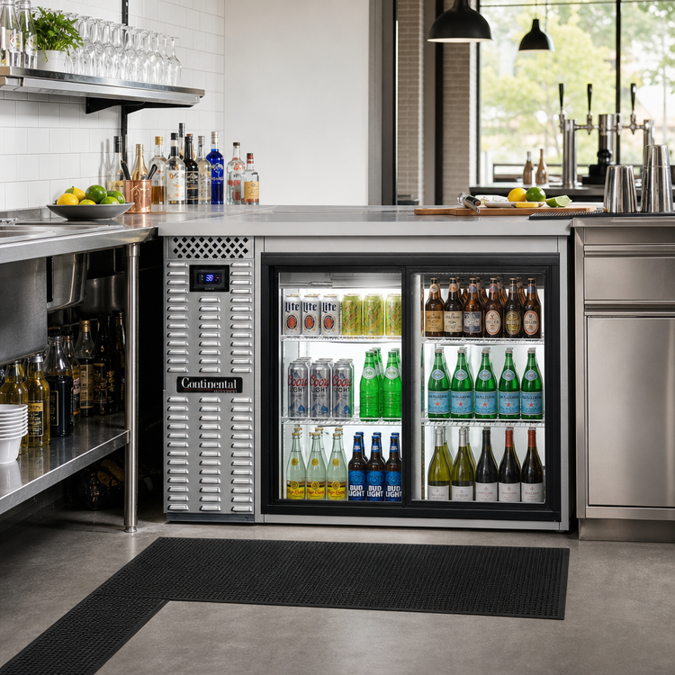 Product image #2 for Continental Refrigerator BB50SNSSSGDPT 50 Inch Shallow Depth Pass-Thru Back Bar Cooler with Sliding Glass Doors