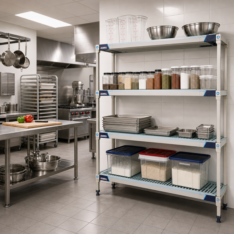 Product image #2 for MetroMax i 4-Shelf Add-On Polymer Shelving Unit, 48 in. W x 24 in. D x 63 in. H