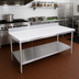 Thumbnail image #2 for Advance Tabco Poly-Vance 96-Inch x 24-Inch Poly-Top Work Table with 6-Inch Backsplash and Undershelf