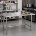 Thumbnail image #2 for Advance Tabco 48 Inch x 30 Inch 16 Gauge 430 Stainless Steel Flat Top Work Table with Galvanized Open Base