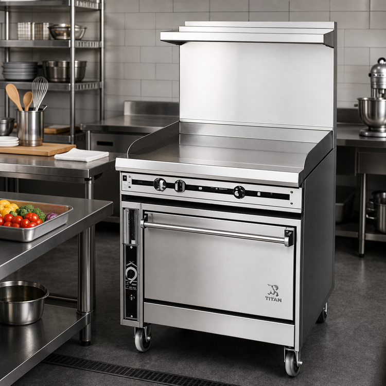 Product image #2 for Titan JTRH-36G-36C 36-Inch Heavy Duty Gas Griddle Range with Convection Oven