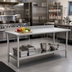 Thumbnail image #2 for Spec-Master 72-Inch x 36-Inch Stainless Steel Work Table with Adjustable Undershelf and Rear Up-Turn