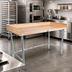 Thumbnail image #2 for John Boos 60 x 30 Inch Wood Top Bakers' Table with Galvanized Base and 4-Inch Coved Riser