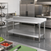Thumbnail image #2 for Eagle Group Spec-Master 72-Inch x 24-Inch Stainless Steel Work Table with 4-1/2-Inch Backsplash and Undershelf