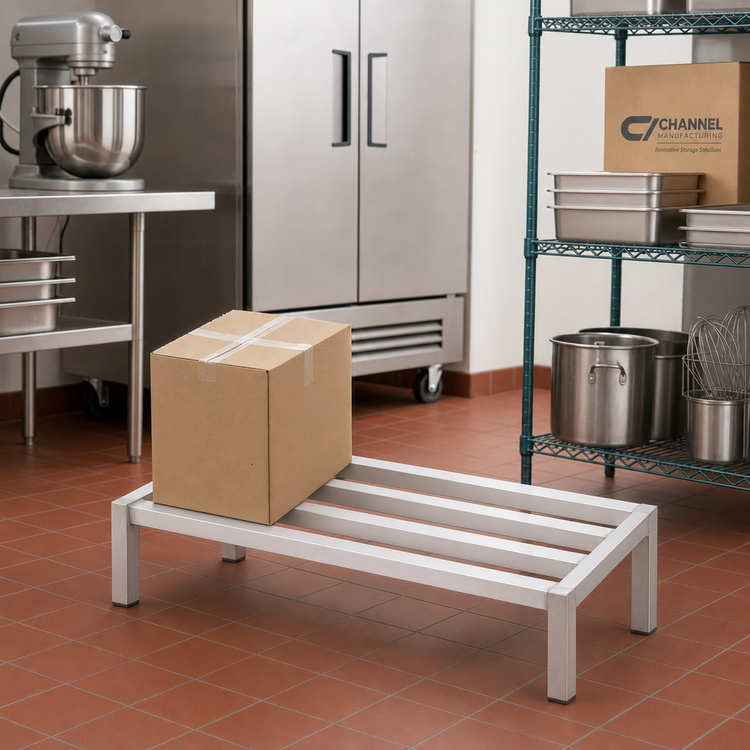 Product image #2 for Channel Manufacturing Promo Series Tubular Aluminum Dunnage Rack, 54 x 20 x 12 Inches, 2,000 lb. Capacity