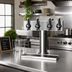 Thumbnail image #2 for Spec-Bar Stainless Steel Countertop Beer Dispenser with Drip Tray, 4 Faucets, 16-Inch Working Height