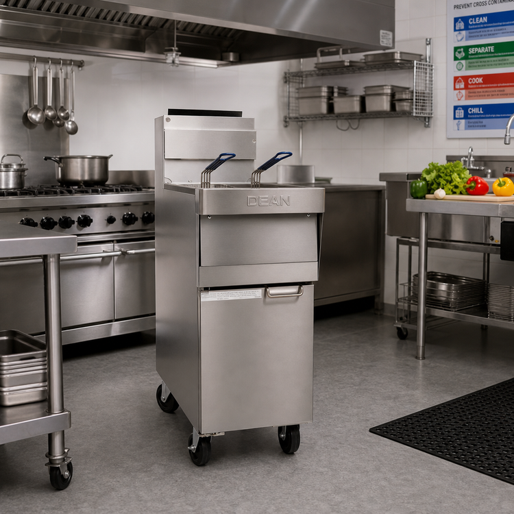 Product image #3 for Dean PowerRunner 50 Lb. Gas Tube Fryer, Floor Model with Millivolt Controls