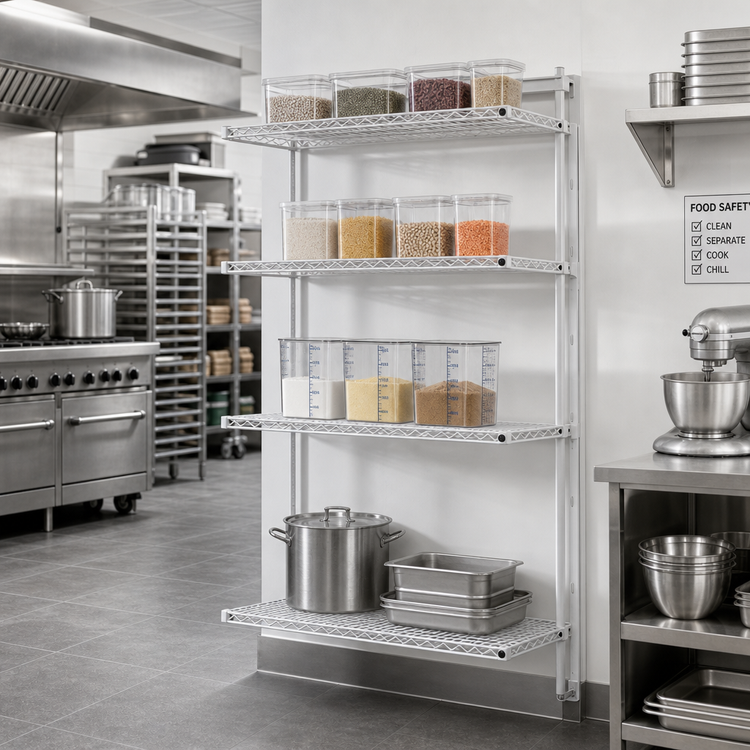 Product image #2 for EagleGard 4-Tier Add-On Wire Shelving Unit, 24W x 18D x 63H, Hybrid Epoxy Finish