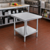 Thumbnail image #2 for Advance Tabco Budget Equipment Stand, 30-Inch x 30-Inch x 24-Inch, 430 Stainless Steel Top, Galvanized Undershelf