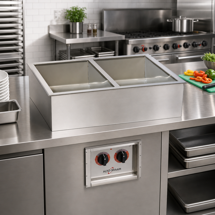 Product image #2 for Alto-Shaam Halo Heat Electric Drop-In Waterless Hot Food Well, 2 Full-Size Pan Capacity, Stainless Steel