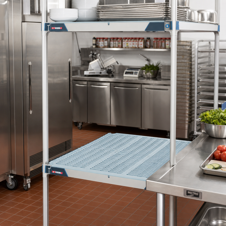 Product image #2 for MetroMax i 36"W x 24"D Blue Open Grid Polymer Shelf, 1,000 lb. Capacity