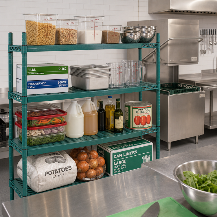 Product image #2 for Eagle Group QuadPlus Louvered Polymer Shelf Mat, 72 x 18 Inches, Green