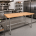 Thumbnail image #2 for John Boos SNB16 72-Inch x 36-Inch Wood Top Work Table with Stainless Steel Base