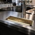 Thumbnail image #2 for Micro Matic Drop-In Stainless Steel Drip Tray Trough with Louvered PVD Brass Screen, 13 x 6 Inches